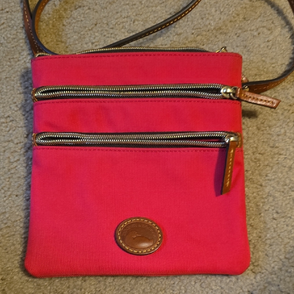 Dooney & Bourke Bright Pink Crossbody Bag with Gold-Tone Accents